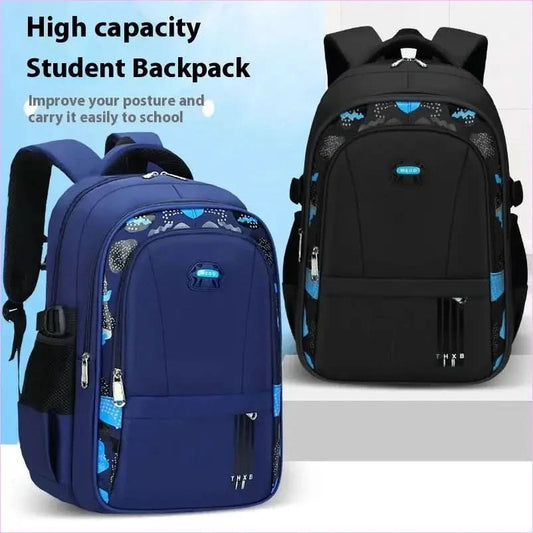 Breathable Light Negative Large Capacity Children’s Schoolbag in Blue and Black - Pleasures and Sins