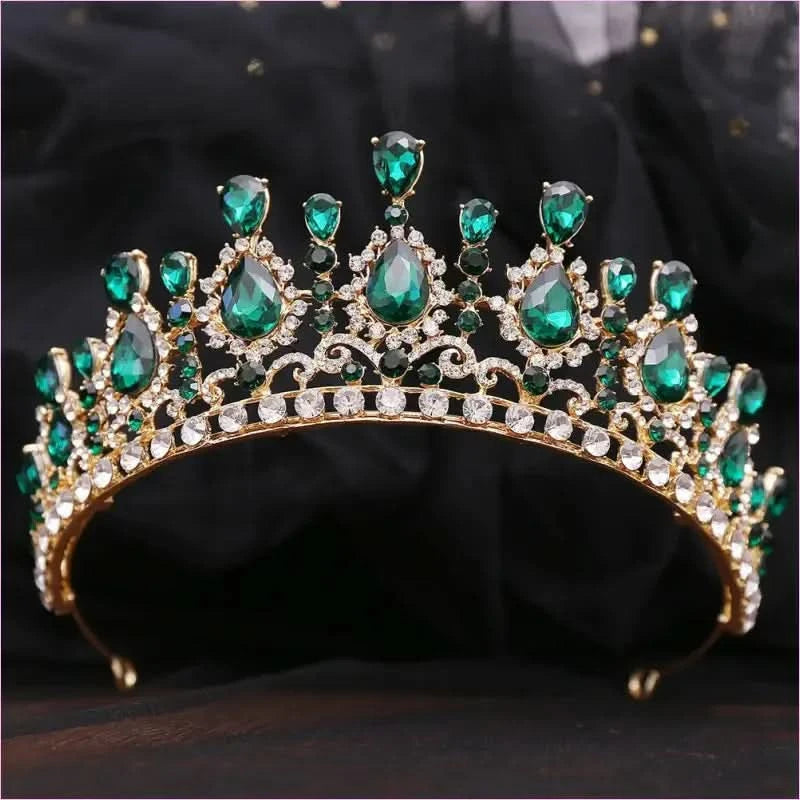 Bridal Baroque Water Drop Diamond Princess Crown Tiara for Weddings - Pleasures and Sins