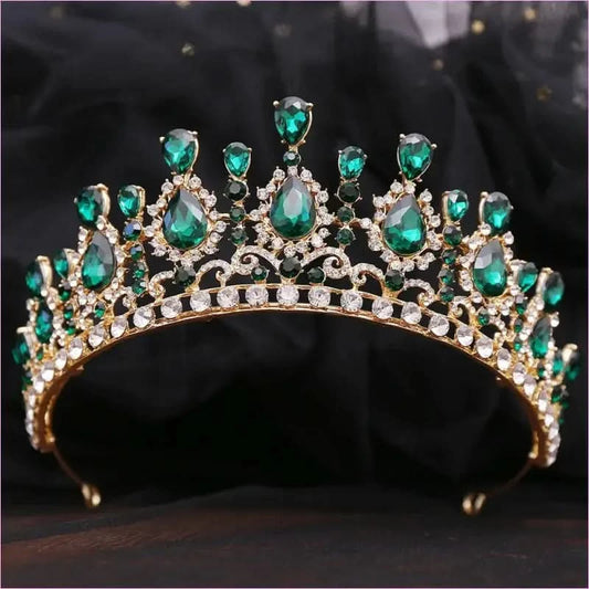 Bridal Baroque Water Drop Diamond Princess Crown Tiara for Weddings - Pleasures and Sins