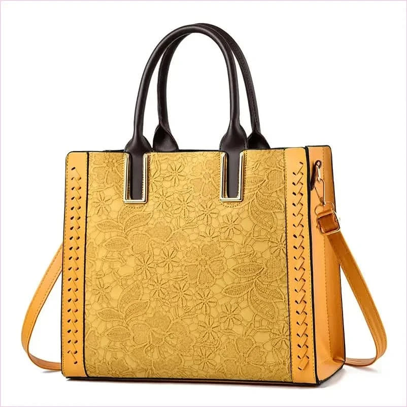 Bright Yellow Luxury Elegant Shoulder Bag with Adjustable Strap - Pleasures and Sins