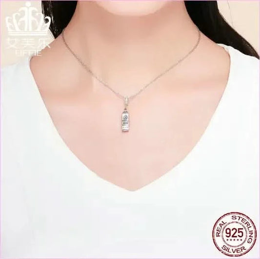 British Big Ben S925 Sterling Silver Pendant for Charm Lovers - Pleasures and Sins