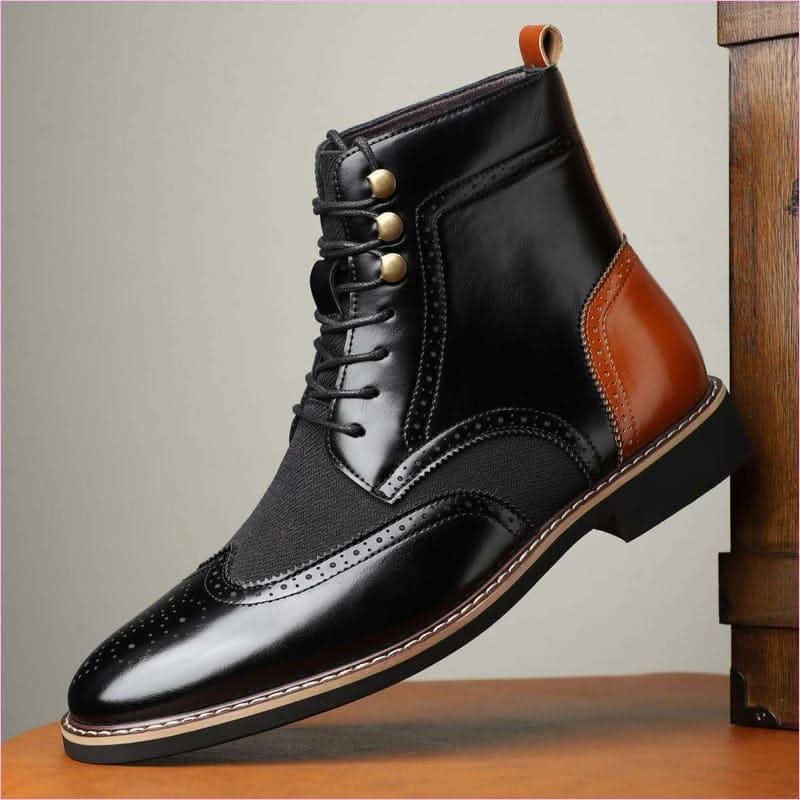 British Men's High Top Colour Blocked Faux Leather Sneakers - Pleasures and Sins