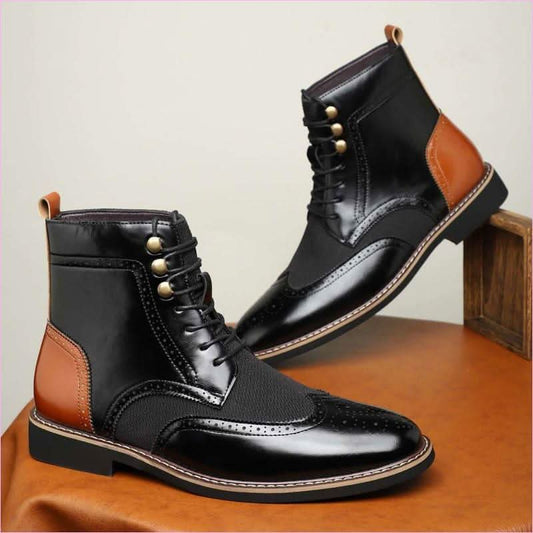 British Men's High Top Colour Blocked Faux Leather Sneakers - Pleasures and Sins