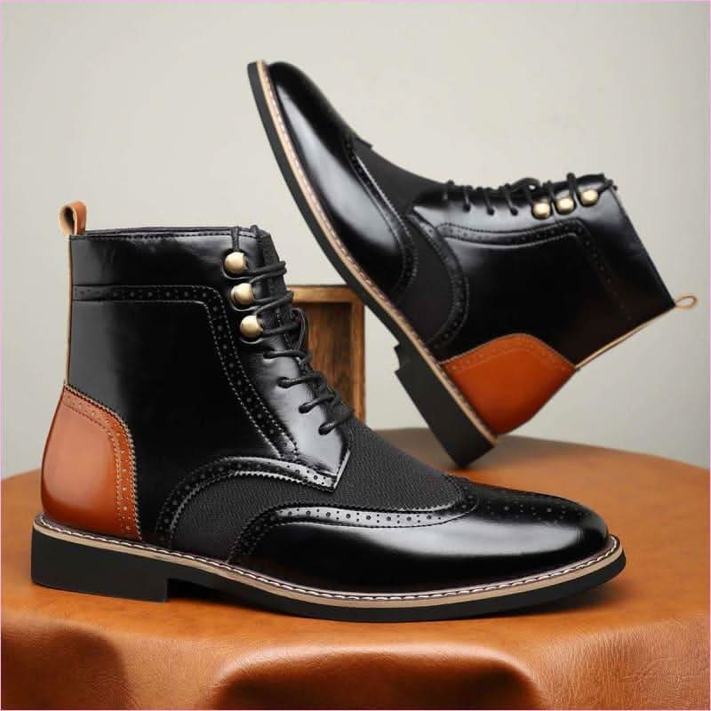 British Men's High Top Colour Blocked Faux Leather Sneakers - Pleasures and Sins
