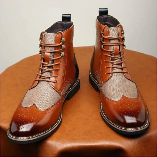 British Men's High Top Colour Blocked Faux Leather Sneakers - Pleasures and Sins