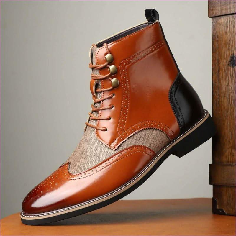 British Men's High Top Colour Blocked Faux Leather Sneakers - Pleasures and Sins