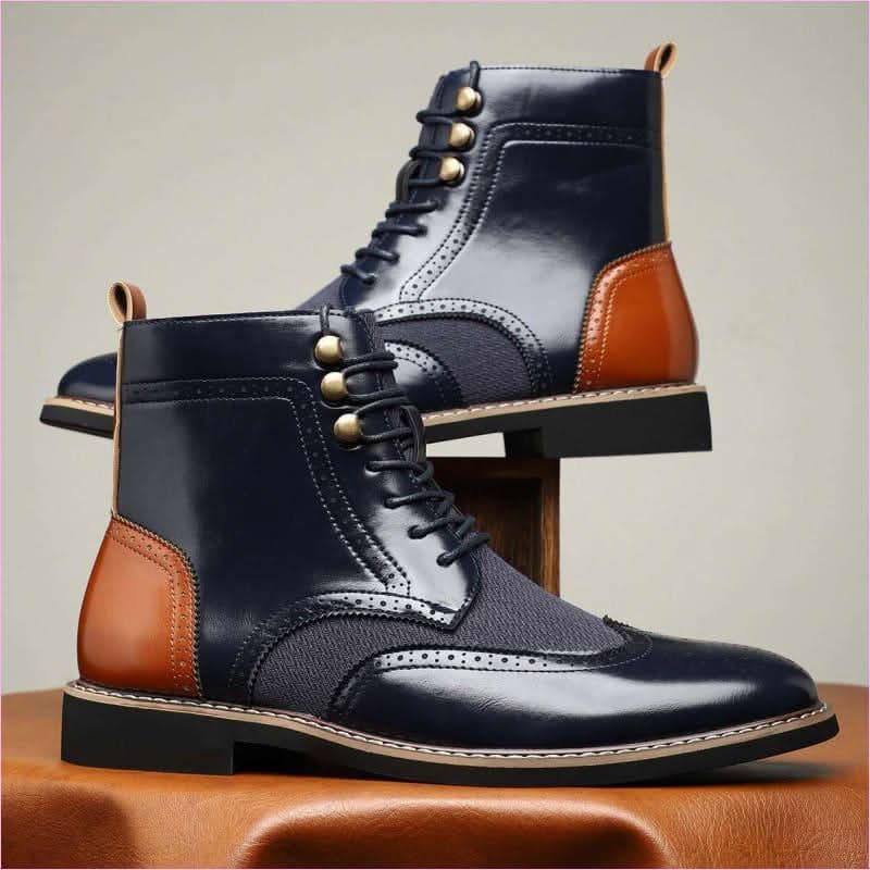 British Men's High Top Colour Blocked Faux Leather Sneakers - Pleasures and Sins