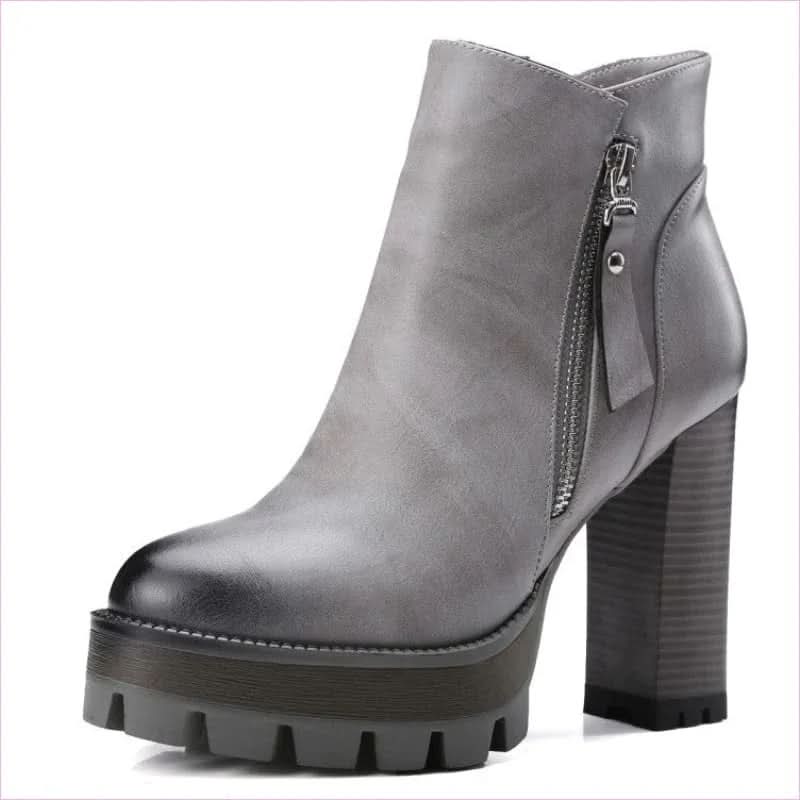 British Retro High Heel Boots with Thick Sole for Comfort and Style - Pleasures and Sins