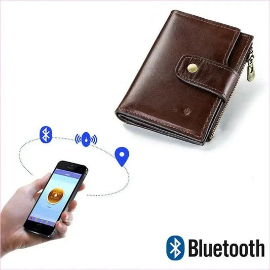 Brown Anti-loss Mens Leather Wallet with Rfid and Zip Compartment - Pleasures and Sins