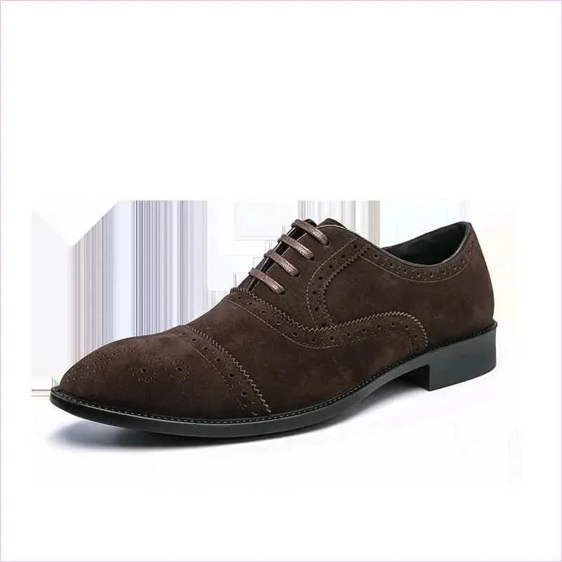 Brown Suede Casual Brogue Carved Shoes for Everyday Style - Pleasures and Sins