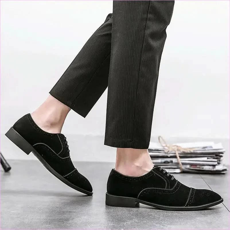 Brown Suede Casual Brogue Carved Shoes for Everyday Style - Pleasures and Sins