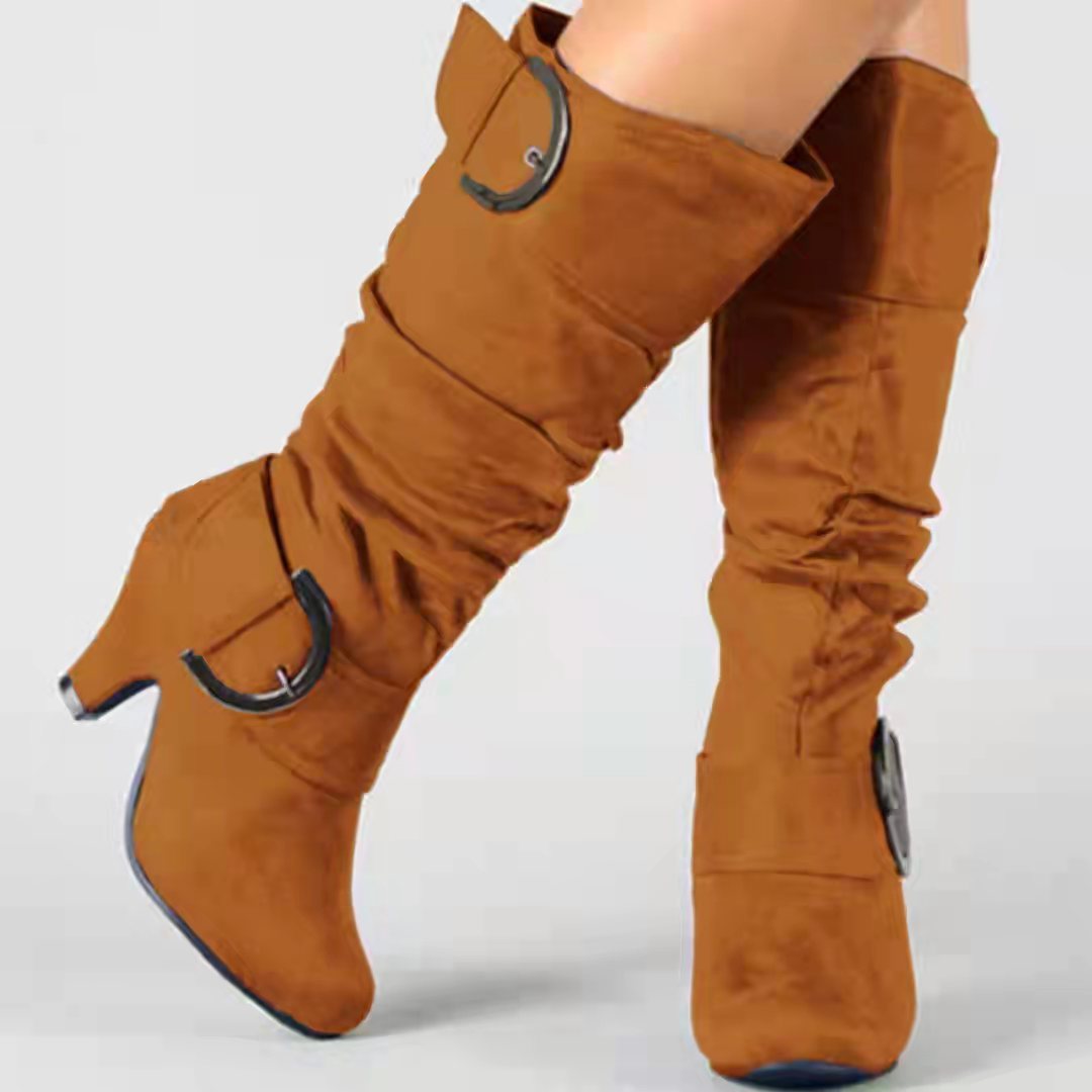 Fashion Brushed Velvet Spring And Autumn Women's Boots Boots Pleasures and Sins Brown 34