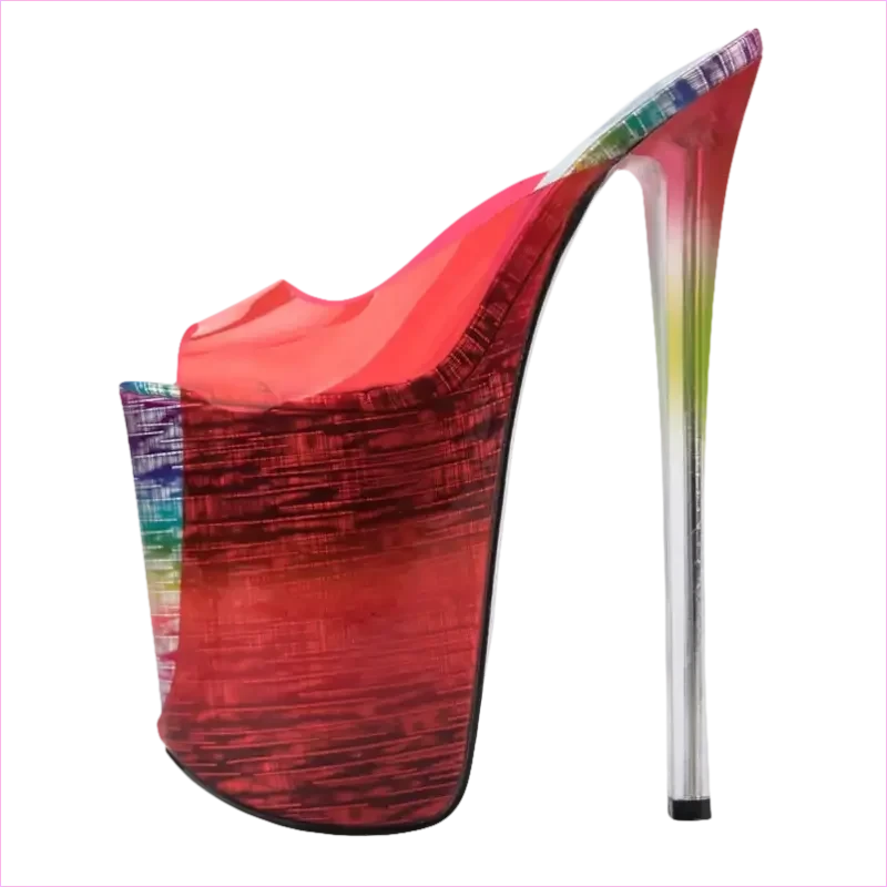 Candy Colours Extreme Transparent Peep Toe Sandals with Stiletto Heels - Pleasures and Sins