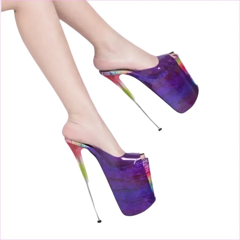 Candy Colours Extreme Transparent Peep Toe Sandals with Stiletto Heels - Pleasures and Sins