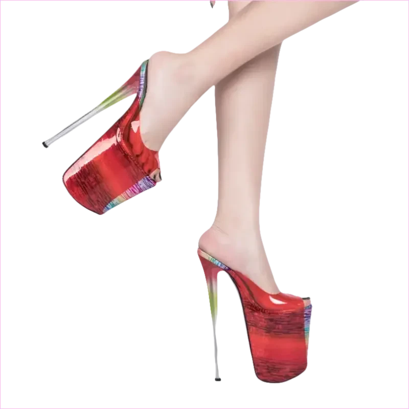 Candy Colours Extreme Transparent Peep Toe Sandals with Stiletto Heels - Pleasures and Sins