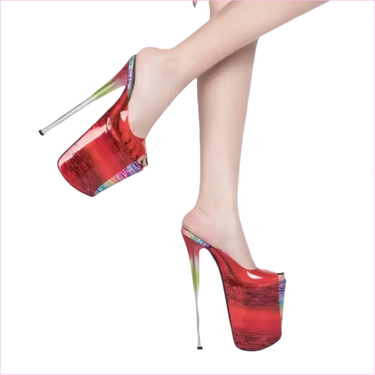 Candy Colours Extreme Transparent Peep Toe Sandals with Stiletto Heels - Pleasures and Sins