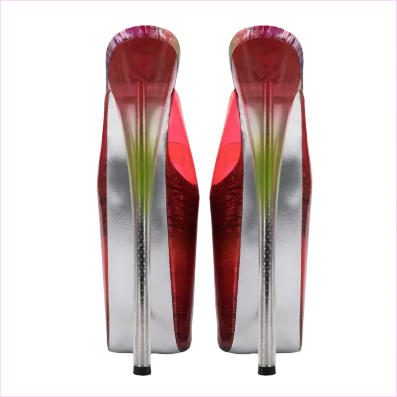 Candy Colours Extreme Transparent Peep Toe Sandals with Stiletto Heels - Pleasures and Sins