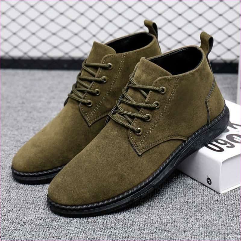 Casual Faux Suede High-top Boots with Chunky Lace-up Design - Pleasures and Sins