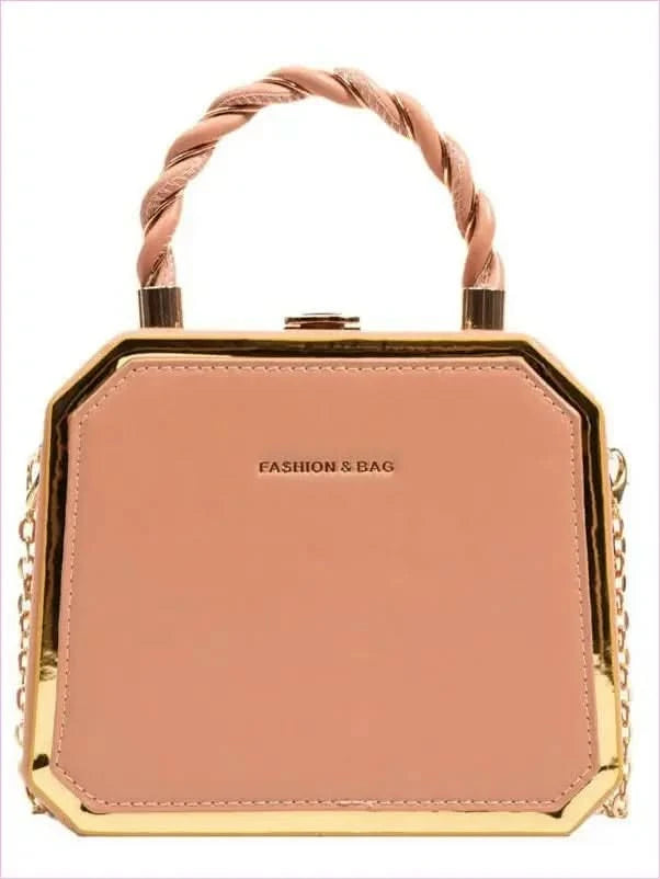 Chic Chain Crossbody Green Handbag with Twisted Handle and Gold Trim - Pleasures and Sins