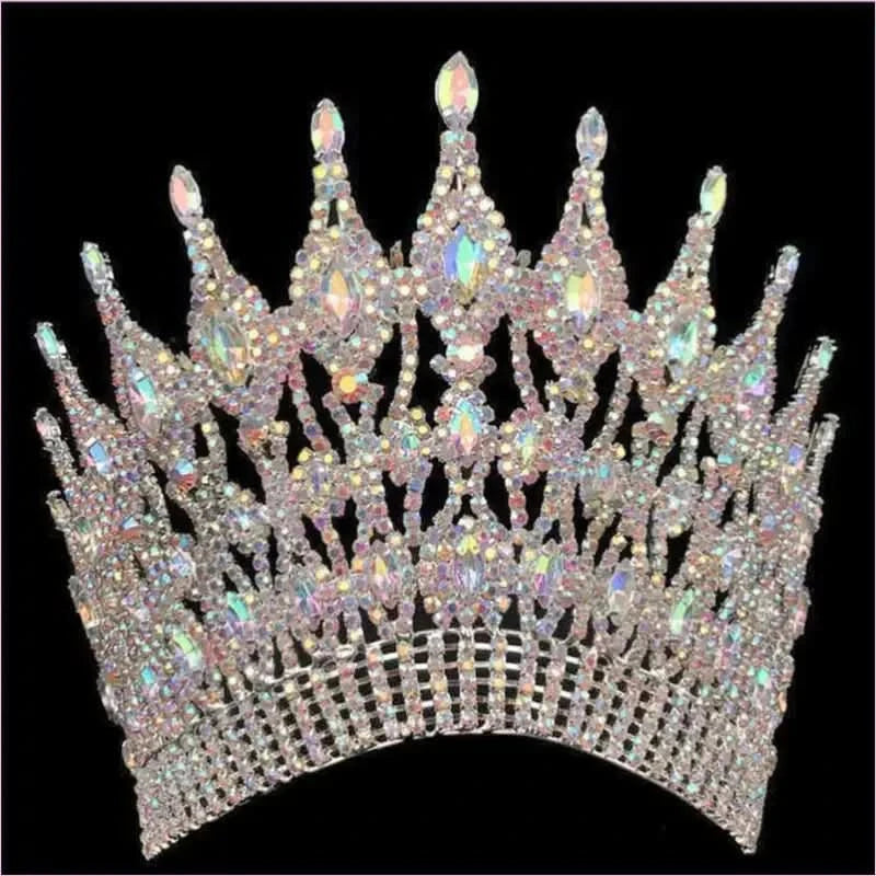 Colorful Gemstone Bridal Wedding Crown Crystal Hair Accessory - Pleasures and Sins