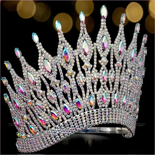 Colorful Gemstone Bridal Wedding Crown Crystal Hair Accessory - Pleasures and Sins