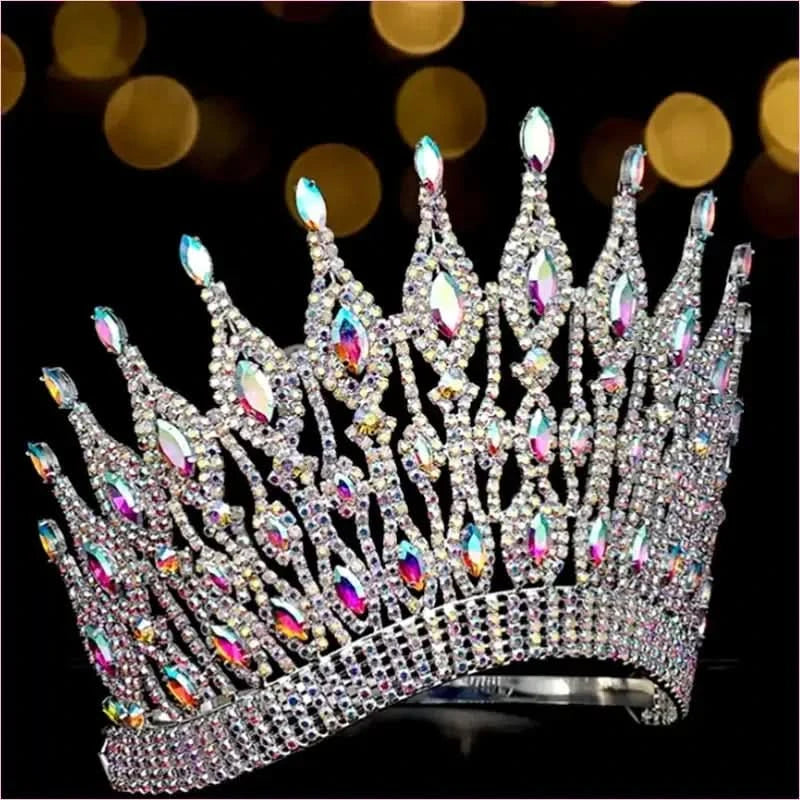 Colorful Gemstone Bridal Wedding Crown Crystal Hair Accessory - Pleasures and Sins