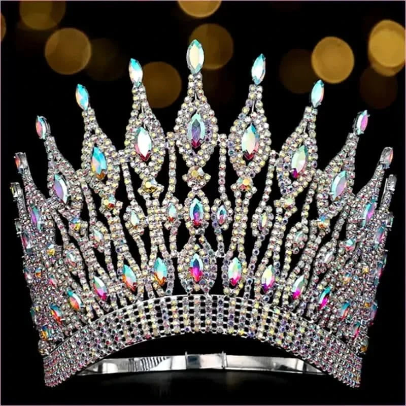 Colorful Gemstone Bridal Wedding Crown Crystal Hair Accessory - Pleasures and Sins