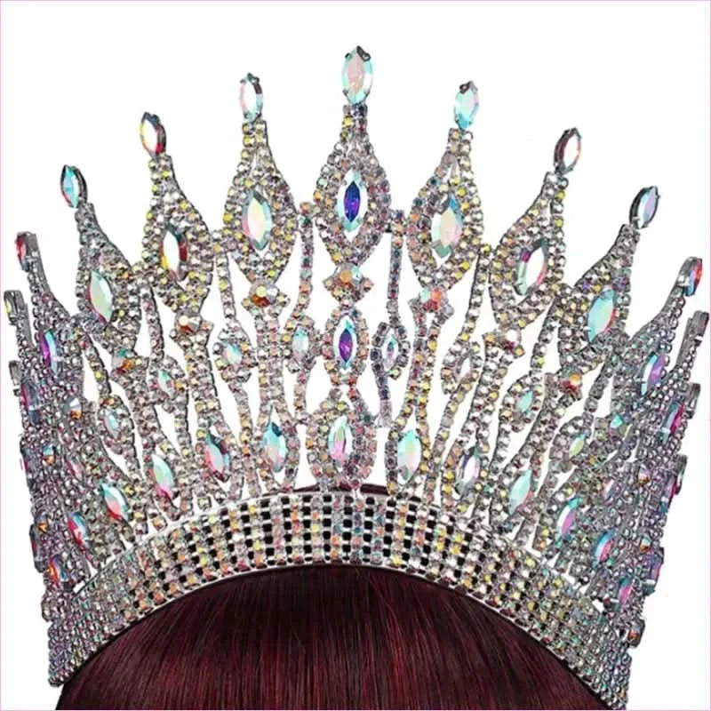 Colorful Gemstone Bridal Wedding Crown Crystal Hair Accessory - Pleasures and Sins