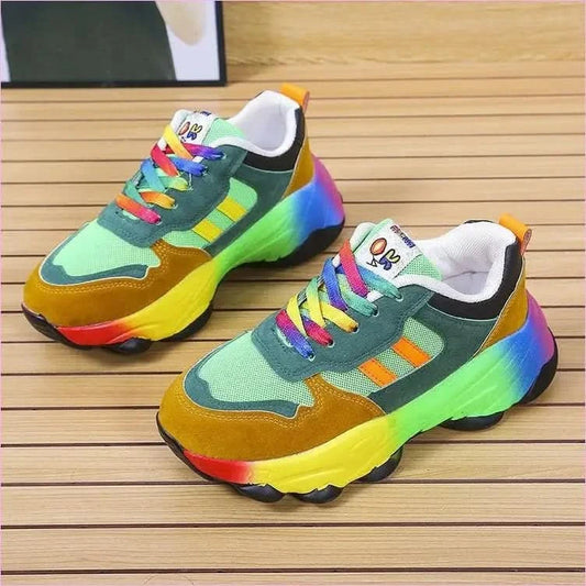 Colorful Rainbow Hip Hop Casual Shoes for Street Style Vibes - Pleasures and Sins