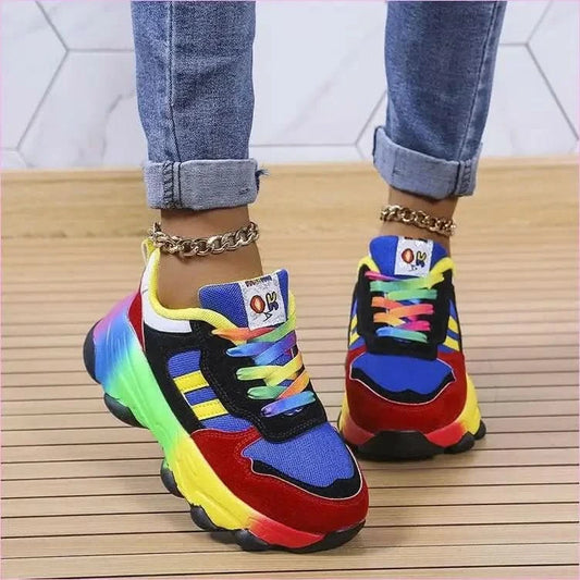 Colorful Rainbow Hip Hop Casual Shoes for Street Style Vibes - Pleasures and Sins