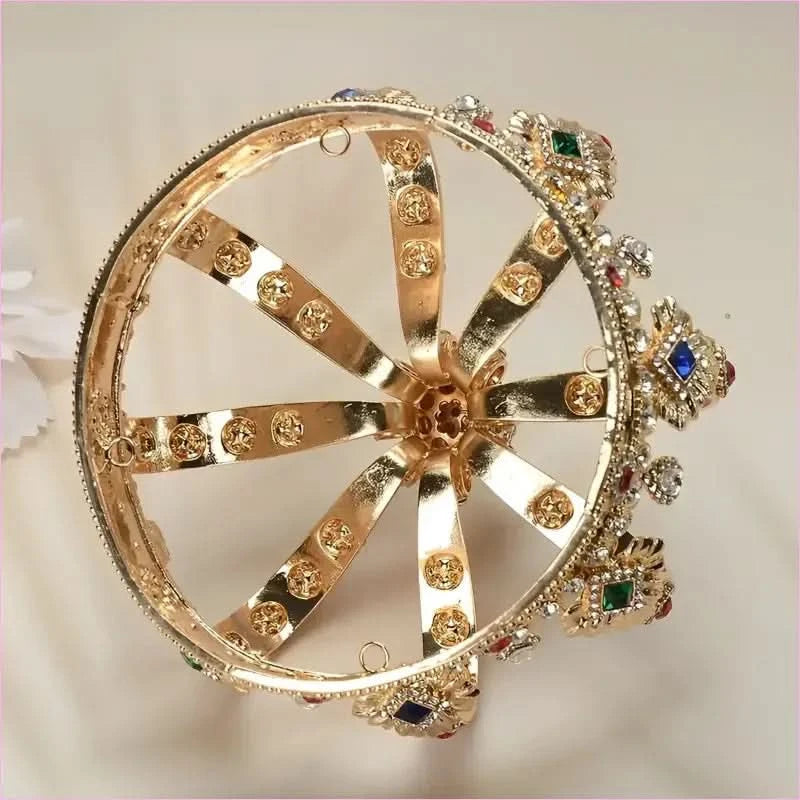 Colorful Royal Crystal Crown Headpiece for Men and Women Pageants - Pleasures and Sins