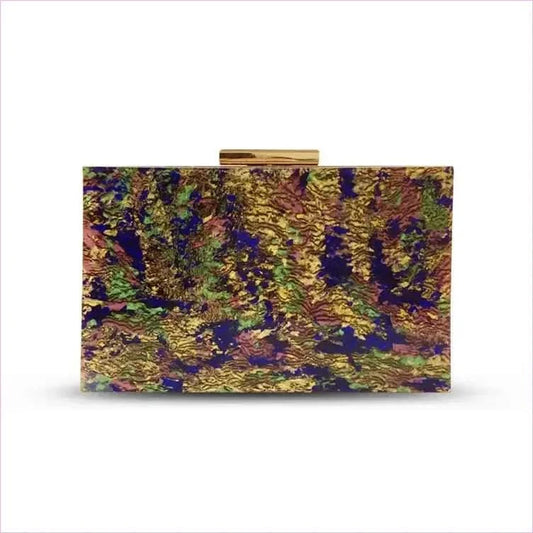 Colorful Womens Pearl Acrylic Dinner Clutch Bag with Gold Clasp - Pleasures and Sins