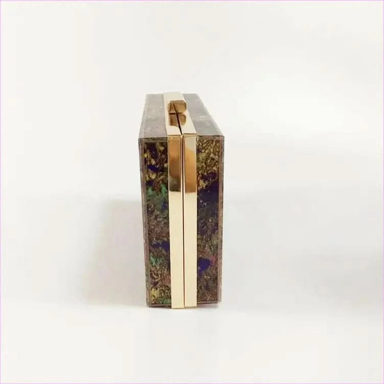 Colorful Womens Pearl Acrylic Dinner Clutch Bag with Gold Clasp - Pleasures and Sins
