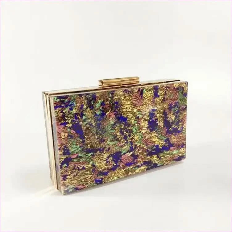 Colorful Womens Pearl Acrylic Dinner Clutch Bag with Gold Clasp - Pleasures and Sins