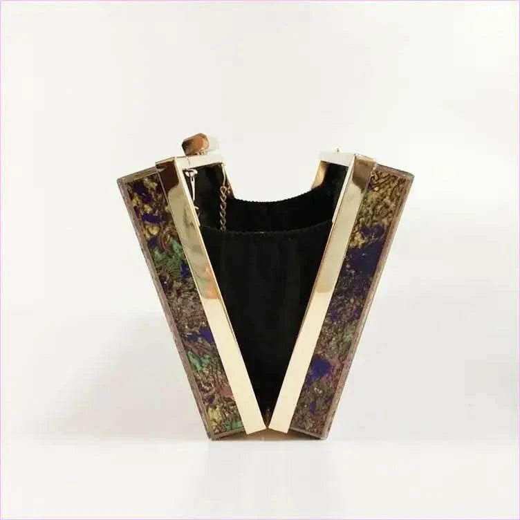 Colorful Womens Pearl Acrylic Dinner Clutch Bag with Gold Clasp - Pleasures and Sins
