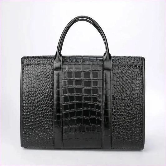 Crocodile Pattern Genuine Leather Briefcase for Laptops - Pleasures and Sins