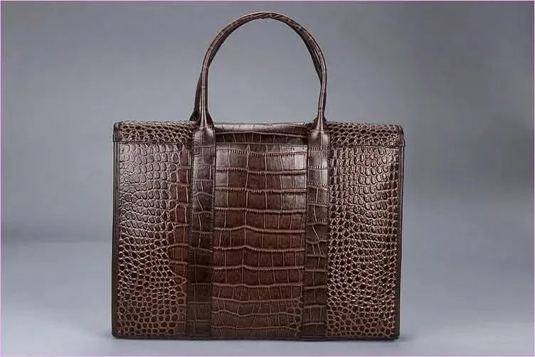 Crocodile Pattern Genuine Leather Briefcase for Laptops - Pleasures and Sins
