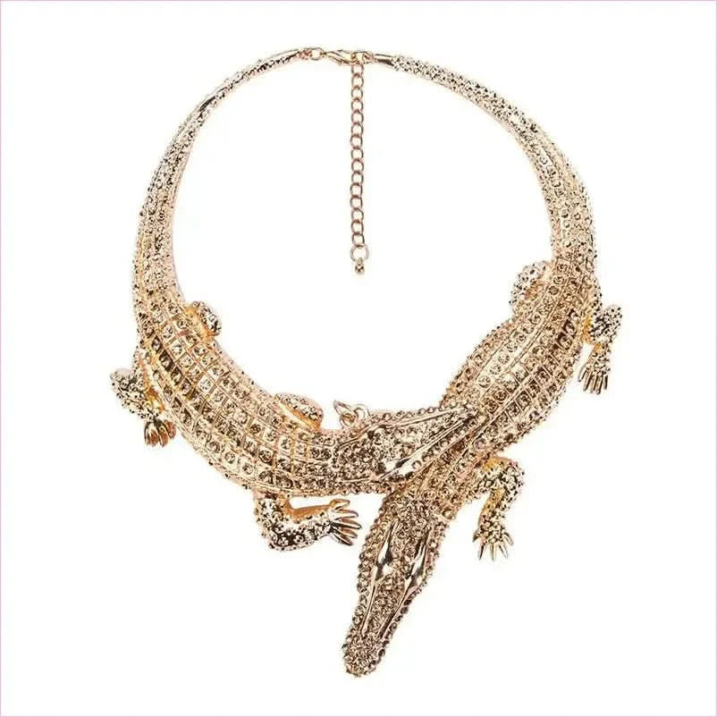Crystal Crocodile Collar Necklace for a Trendy Look - Pleasures and Sins