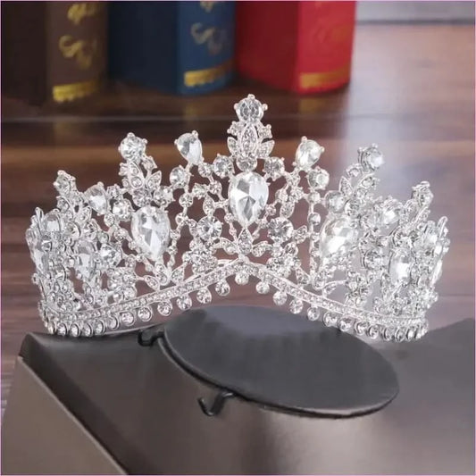 Crystal Waterdrop Rhinestone Crown Bridal Set with Tiara and Jewelry - Pleasures and Sins