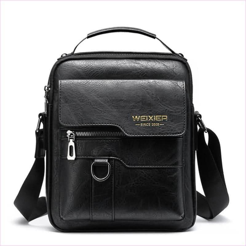 Dark Brown Retro Pu Leather Crossbody Bag for Men Holds 11-inch Tablets - Pleasures and Sins