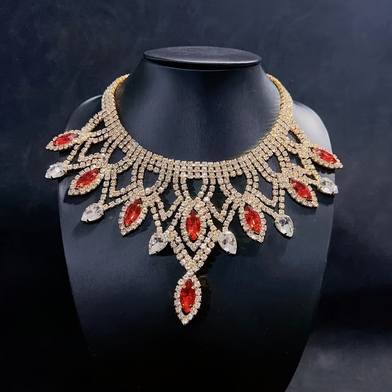 Exaggerated Rhinestone Necklace Personality Luxury Multi-layer Drag Queen Jewels