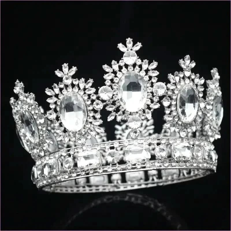 Elegant Crystal Bridal Crown Headpiece with Red Gemstones - Pleasures and Sins