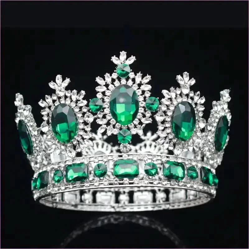 Elegant Crystal Bridal Crown Headpiece with Red Gemstones - Pleasures and Sins
