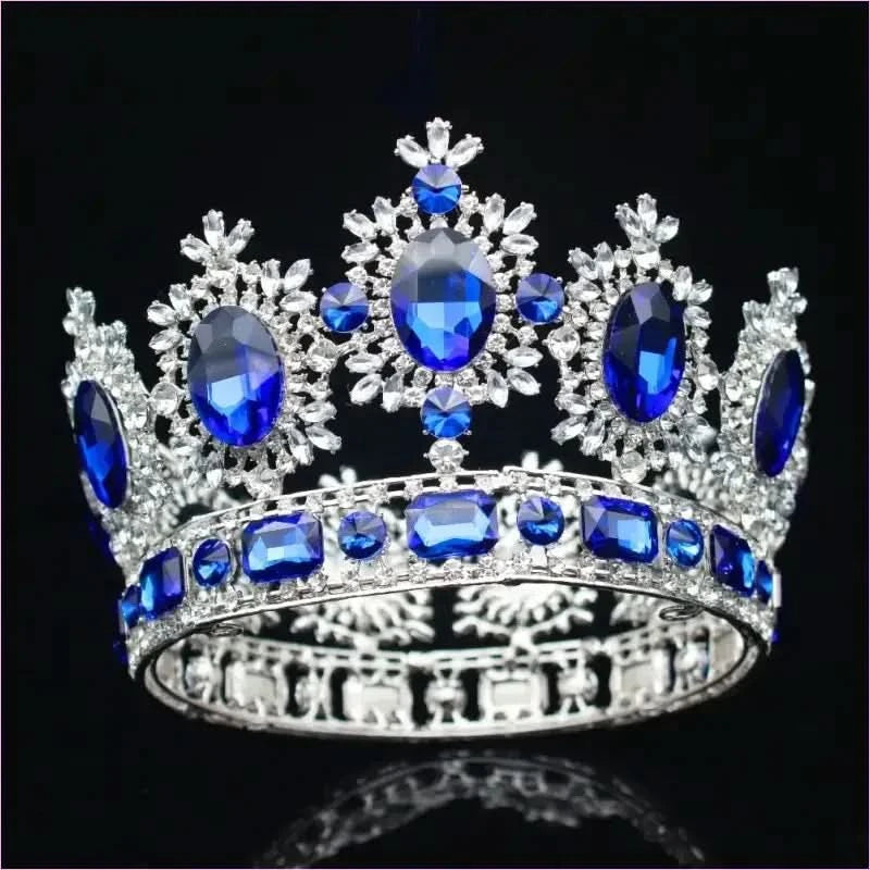 Elegant Crystal Bridal Crown Headpiece with Red Gemstones - Pleasures and Sins