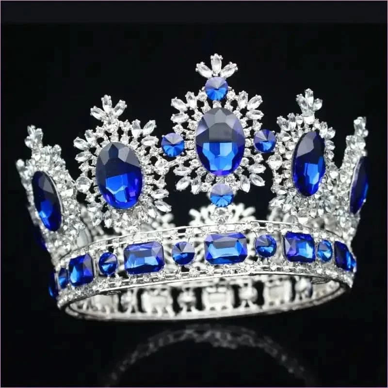 Elegant Crystal Bridal Crown Headpiece with Red Gemstones - Pleasures and Sins