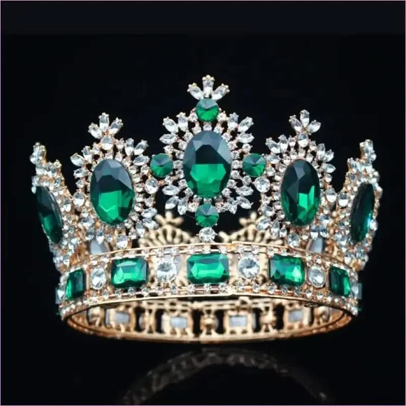 Elegant Crystal Bridal Crown Headpiece with Red Gemstones - Pleasures and Sins