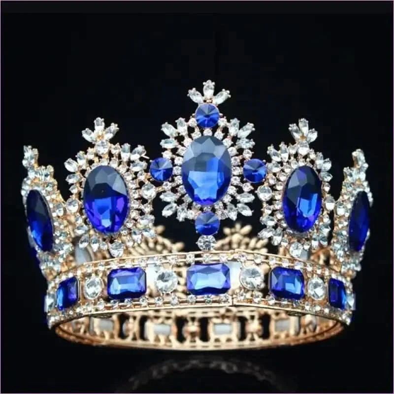 Elegant Crystal Bridal Crown Headpiece with Red Gemstones - Pleasures and Sins