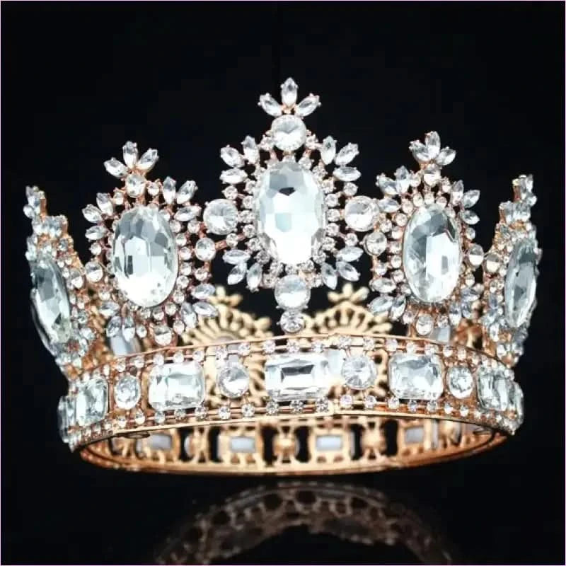 Elegant Crystal Bridal Crown Headpiece with Red Gemstones - Pleasures and Sins