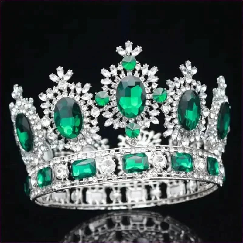 Elegant Crystal Bridal Crown Headpiece with Red Gemstones - Pleasures and Sins