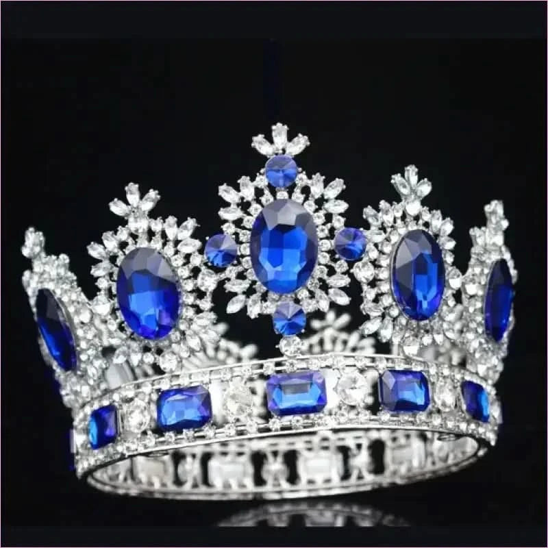 Elegant Crystal Bridal Crown Headpiece with Red Gemstones - Pleasures and Sins